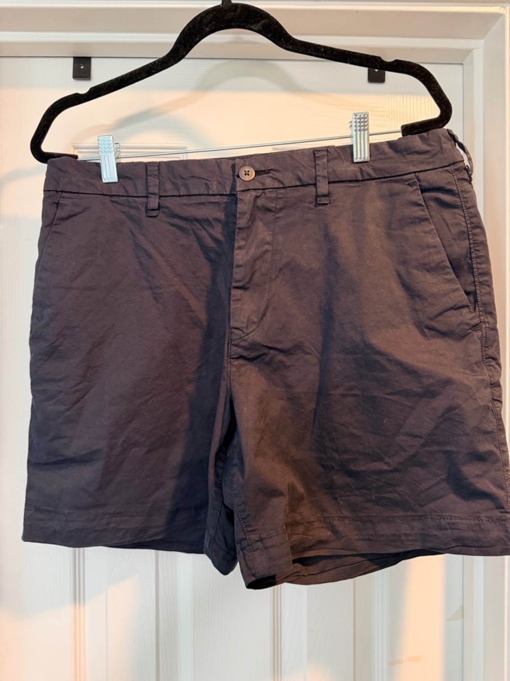 American Eagle Outfitters Men's Flat-Front Shorts — Dark Navy